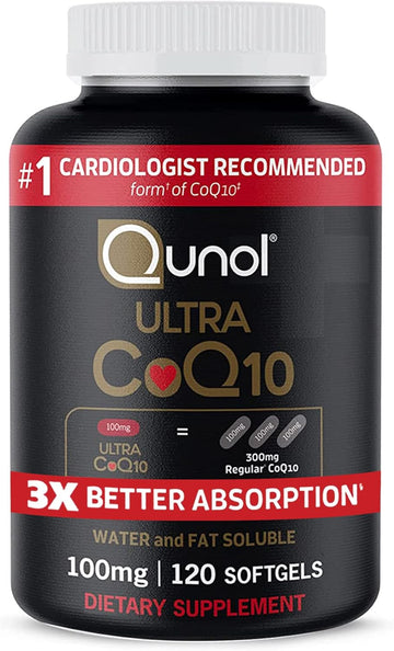 CoQ10 100mg Softgels - Qunol Ultra 3x Better Absorption Coenzyme Q10 Supplements - Antioxidant Supplement For Vascular And Heart Health & Energy Production - 4 Month Supply - (Pack of 24, 2880 Count)