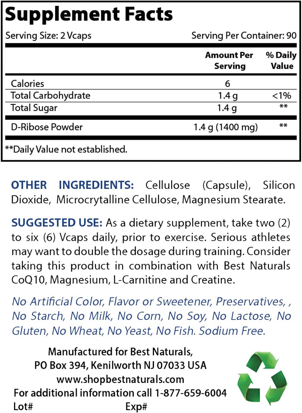 Best Naturals D-Ribose Powder 1 