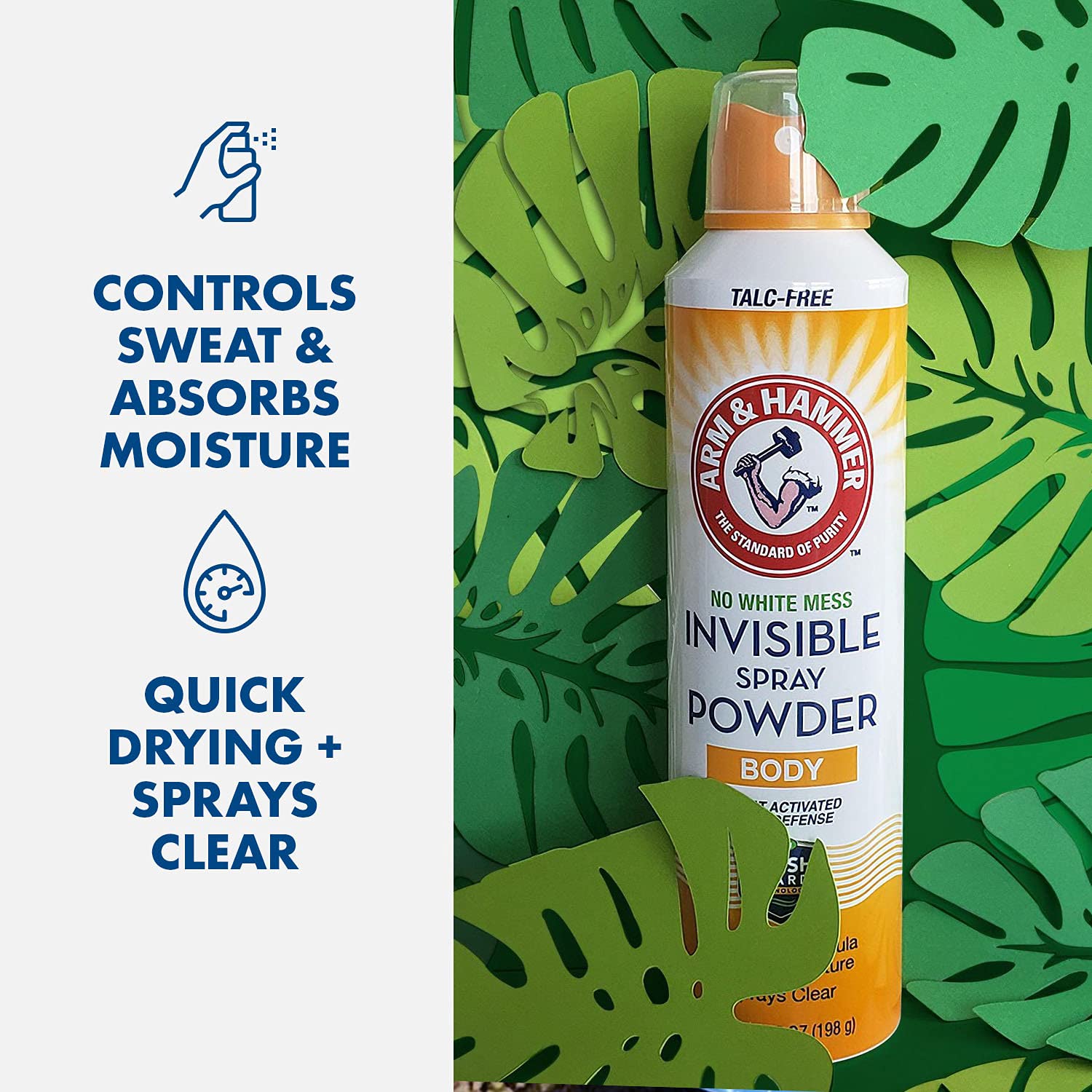 Arm & Hammer Invisible Body Powder Spray, Clear Talc-Free Body Odor & Sweat Control for Men & Women, Spray Body Powder for Women and Men, Arm and Hammer Body Spray Powder, 7 Oz (3 Pack) : Beauty & Personal Care