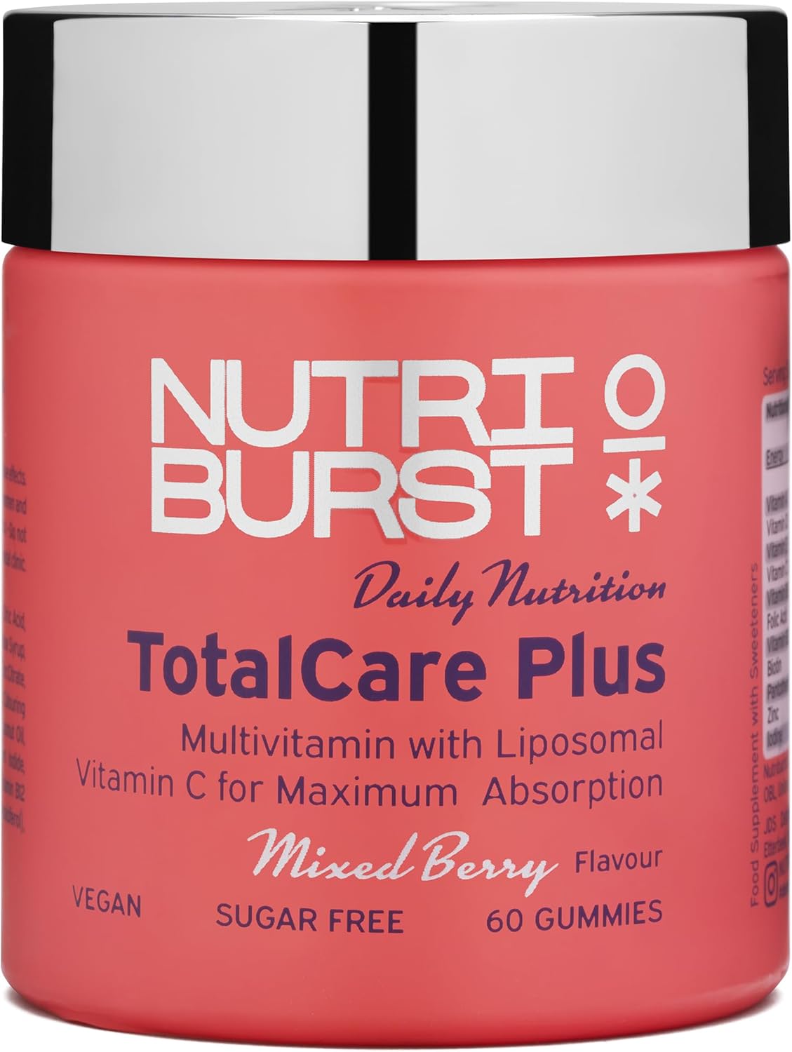 Nutriburst Totalcareplus - Multivitamin With Vitamin C, D, B12 + Zinc - Immune System Support - Berry Flavour - 60 Gummies 1 Month Supply - Suitable For Vegans