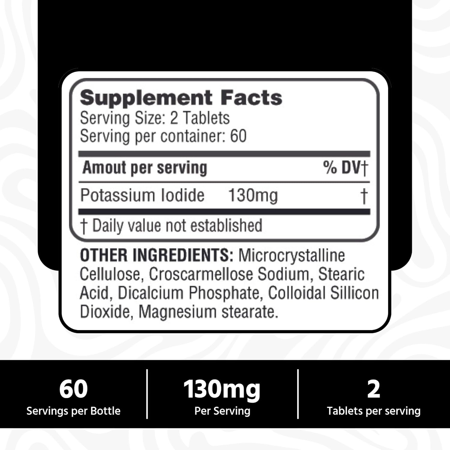 Potassium Iodide Tablets 130 Mg - Ki Tablets- Potassium Iodine Tablets 130 Mg - Usa Made Potassium Iodine Pills Yodo Naciente, Yoduro De Potasio - 120 Tablets