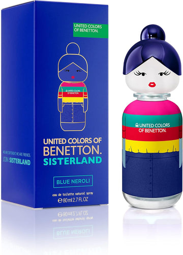 Benetton - Sisterland Blue Neroli, Eau De Toilette For Women - Long Lasting - Young, Modern And Fresh Fragance - Amber, Fruity, And Lavender Notes - Ideal For Day Wear - 80 Ml