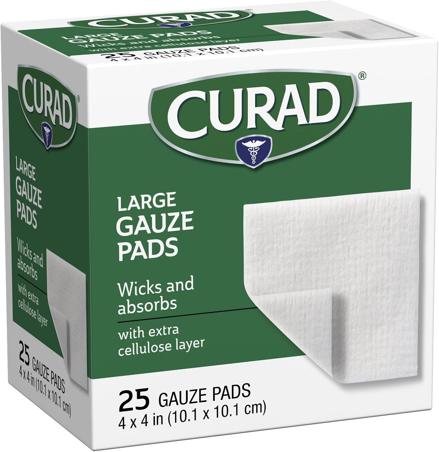 Curad Large Pro-Gauze Pads, 4" x 4", 25 Count (Pack of 24) : Health & Household