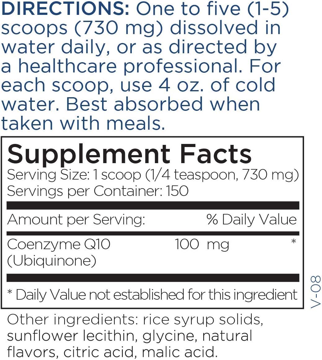 Metabolic Maintenance CoQ10 Powder - 100 Milligrams Optimal Absorption, Energy + Cardiovascular Support, Orange Flavor (100 Grams, 150 Servings) : Health & Household