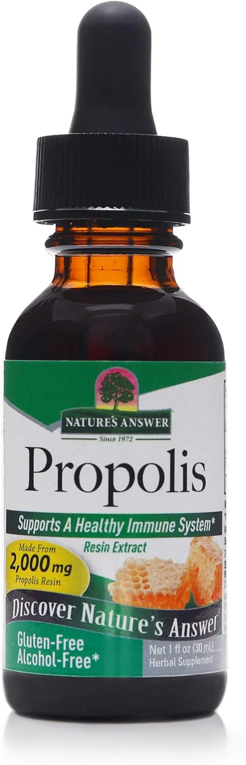 Nature'S Answer Propolis Extract Alcohol Free, 1  (Value Pack Of 2) | Natural Immune Booster | Sore Throat Relief | U Season Defense | Natural Antioxidant