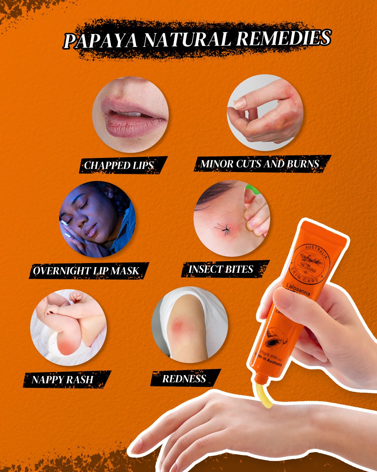 Larosanna 1Pc Papaw Ointment, 25G Each Papaya Cream With Lip Applicator Imported Directly From Australia : Health & Household