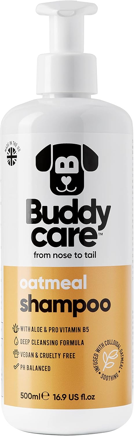 Buddycare Oatmeal Dog Shampoo Shampoo for Dogs with Irritated Skin | Relieving and Rehydrating | With Aloe Vera and Pro Vitamin B5 (500ml)?B60509