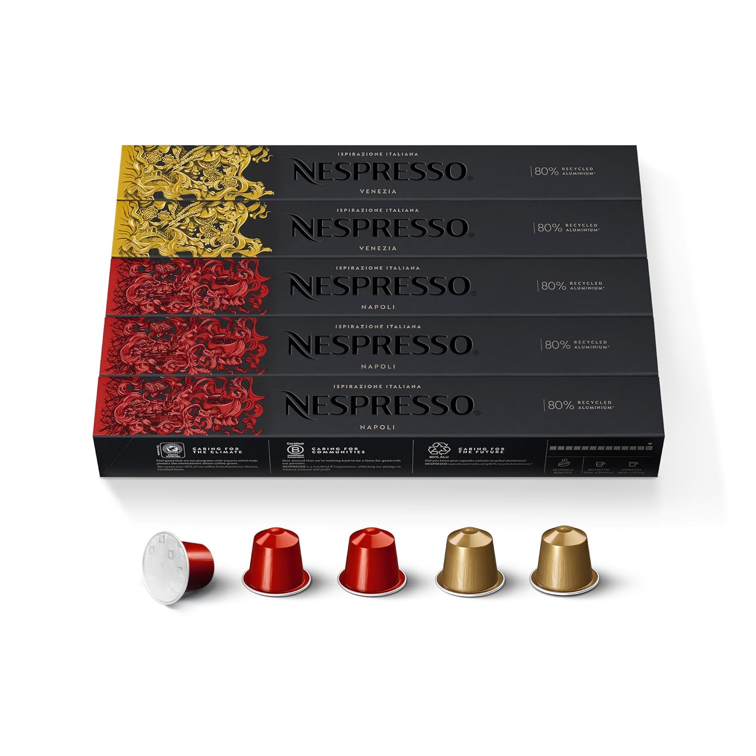 Nespresso Capsules Originalline, Variety Pack, Napoli And Venezia Espresso Coffee, 50 Count Espresso Coffee Pods, Brews 0.85 Oz And 1.35Oz