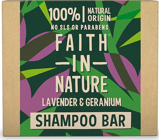 Faith In Nature Natural Lavender & Geranium Shampoo Bar, Soothing, Vegan & Cruelty Free, No SLS or Parabens, For All Hair Types, 85g : Amazon.co.uk: Beauty