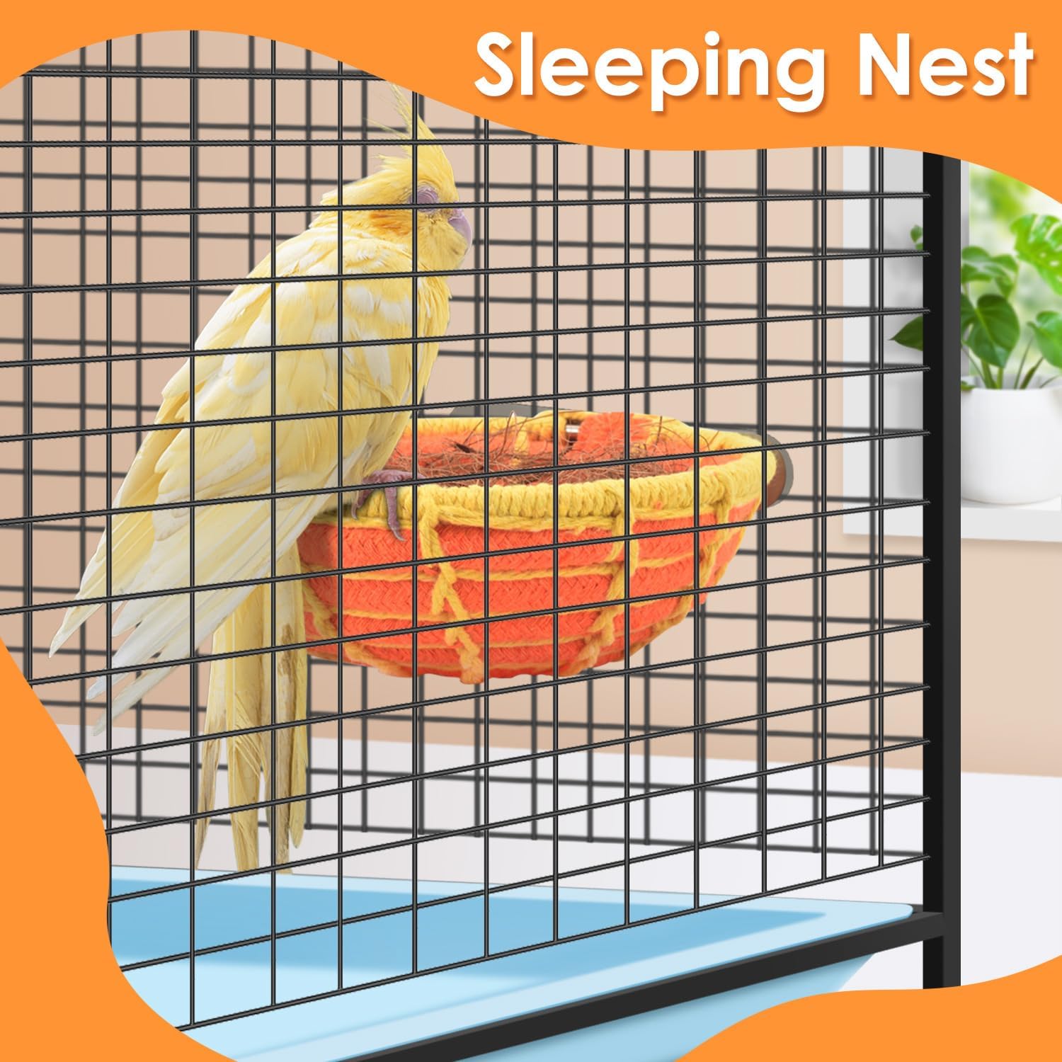 KATUMO Bird Nest, Parrot Breeding Nest Bed with Natural Coconut Fiber Bedding for Budgie, Parakeet, Cockatiel, Conure, Lovebird, Canary, Finch, Small Birds : Pet Supplies