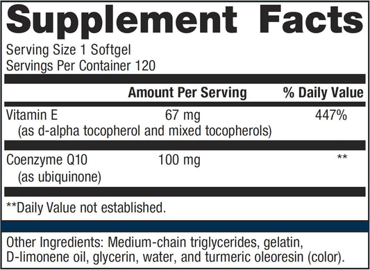 Metagenics Coq10 St-100-100 Mg Coenzyme Q10 Supplement - Antioxidant As Ubiquinone - For Energy Production & Heart Function* - Non-Gmo & Gluten-Free - 120 Softgels