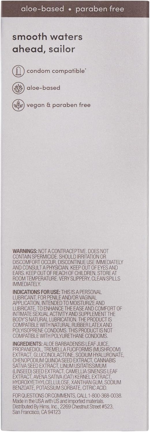 Hims & Hers Glide Premium Water-Based Lubricant Formulated With Aloe, Green Tea Extract, And Hemp Seed, No Sticky Residue, Hydrating And Ph Balanced, No Parabens Or Fragrance, 2 Pack