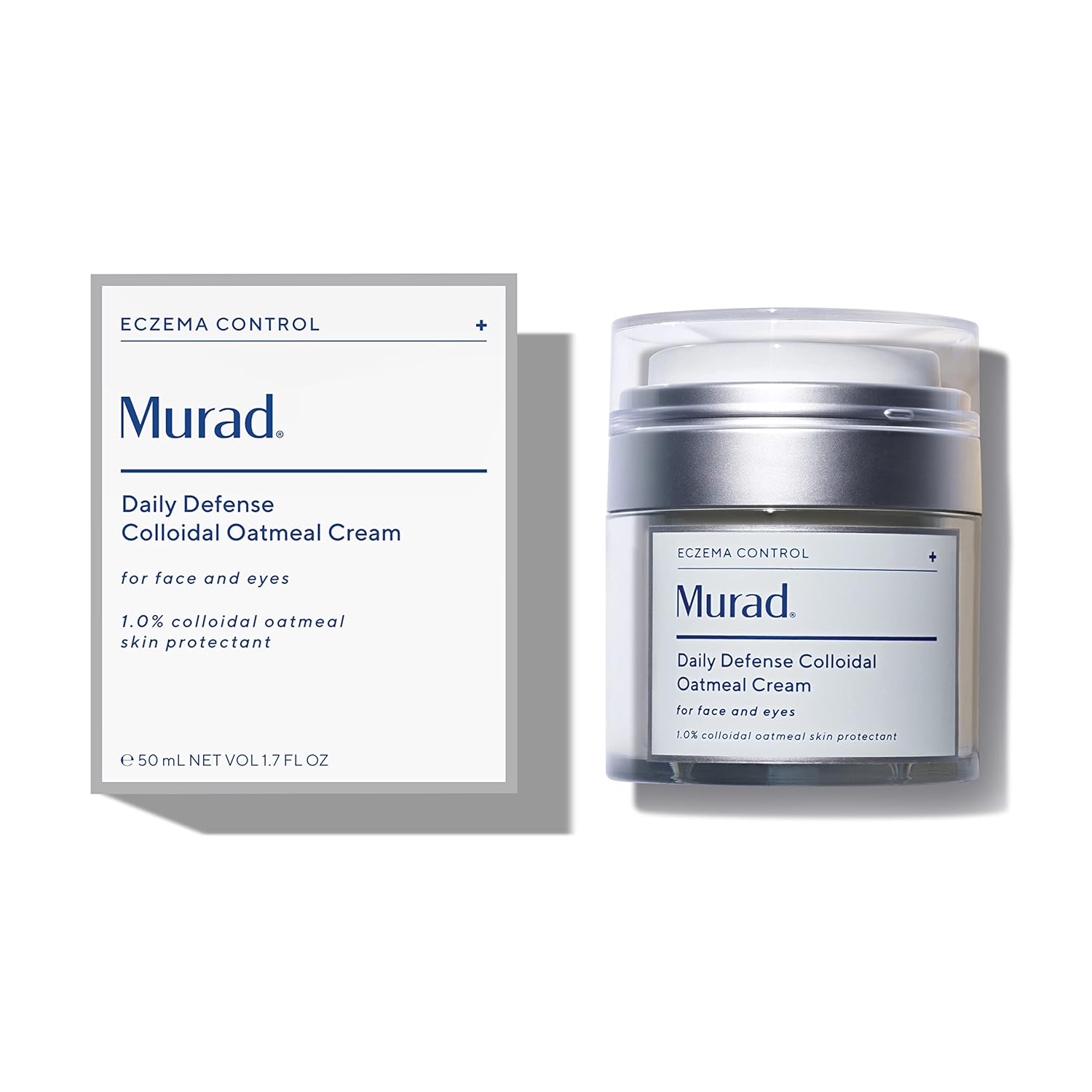 Murad Eczema Control Daily Defense Colloidal Oatmeal Cream – Redness And Itch Relief Face Moisturizer - Soothing And Hydrating Skin Care Treatment, 1.7 Fl Oz