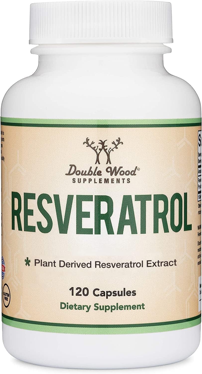 Resveratrol Supplement 500mg Per Serving, 120 Capsules (Resveratrol Polygonum Root Extract Providing 50% Trans Resveratrol) Healthy Aging Support by Double Wood : Health & Household