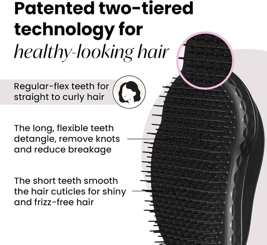 Tangle Teezer | The Original Detangling Hairbrush | Perfect For Wet & Dry Hair | Two-Tiered Teeth & Palm-Friendly Design | For Glossy, Frizz-Free Locks | Salmon Pink & Hyper Yellow