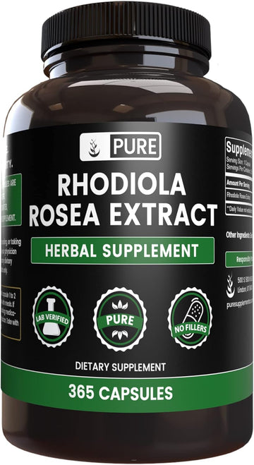 Pure Original Ingredients Rhodiola Rosea (365 Capsules) No Magnesium Or Rice Fillers, Always Pure, Lab Verified