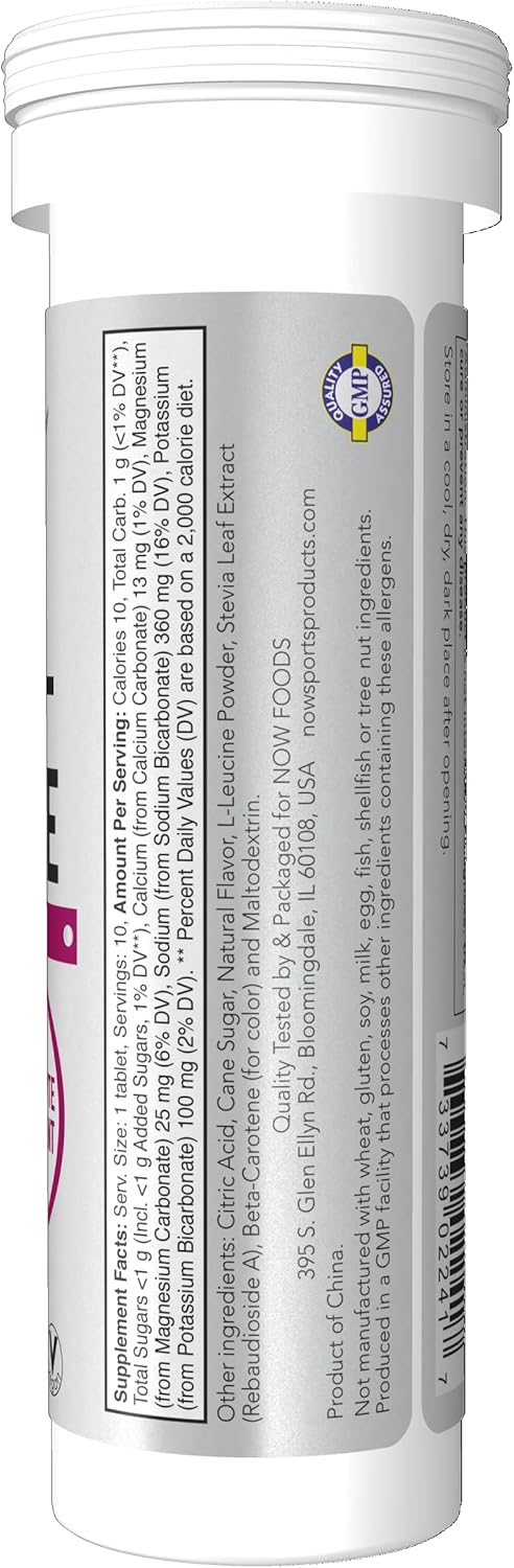 Now Sports Nutrition, Effervescent Effer-Hydrate, Electrolyte Supplement, Recovery*, Lemon Lime, 10 Tablets (Pack Of 3)