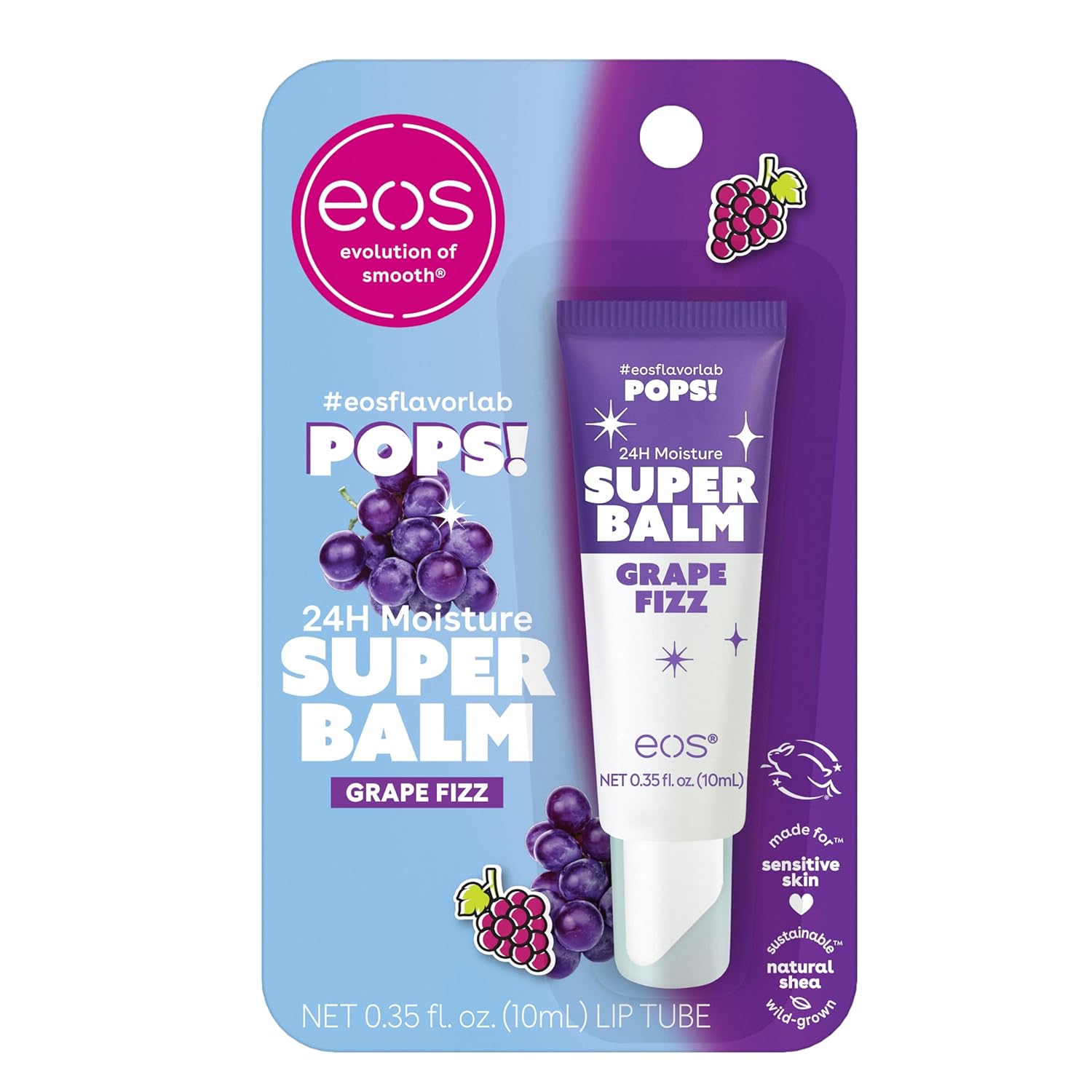 Eos 24H Moisture Super Balm- Grape Fizz, Limited-Edition Lip Mask, 0.35 Fl Oz