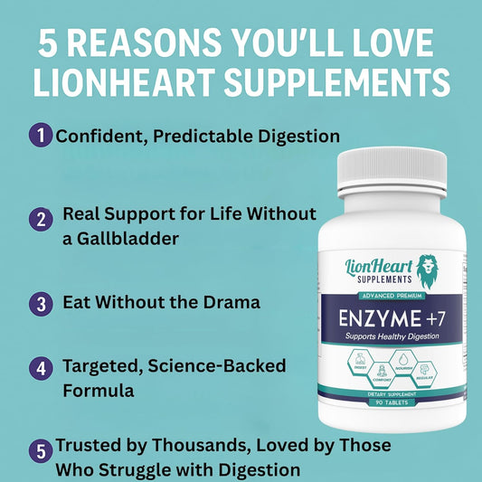 Digestive Enzymes With Ox Bile - Supplements For No Gallbladder - Helps Digest Meals Small Or Large - Including Hcl - Pepsin - Papain & Bromelain - Purified Bile Salts - Gallbladder Support 60Ct
