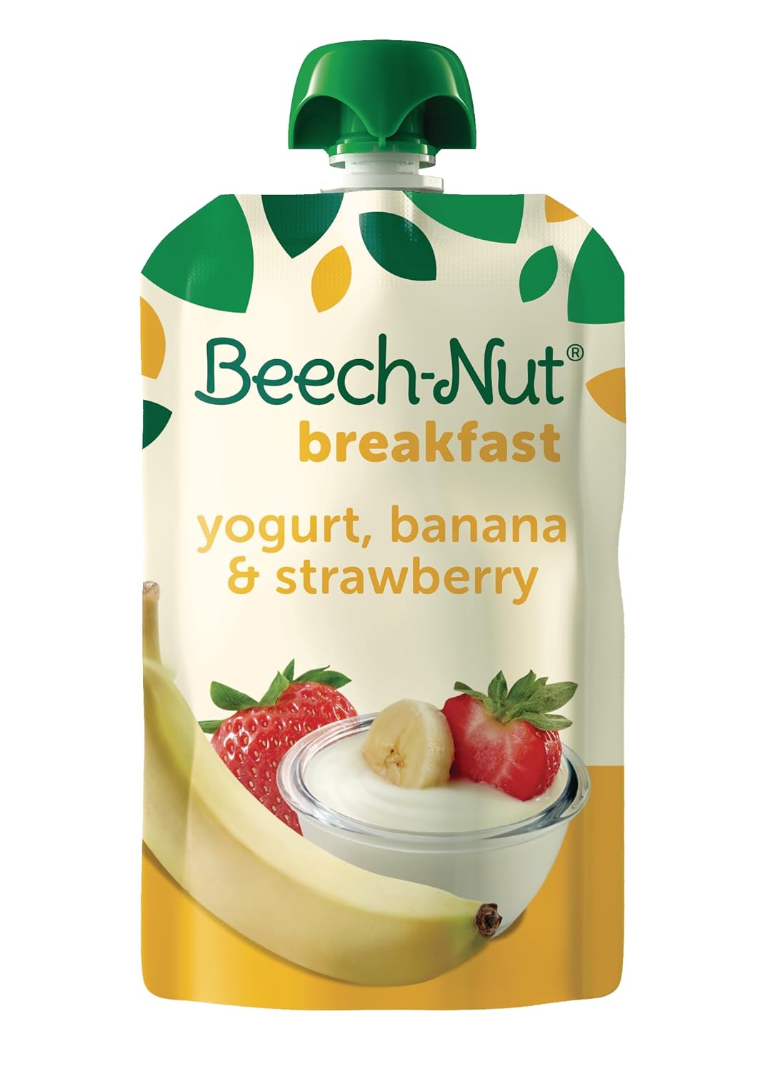 Beech-Nut Toddler Food Breakfast Pouches,Yogurt Banana & Strawberry Puree Baby & Toddler Food, 3.5 Oz (12 Pack)