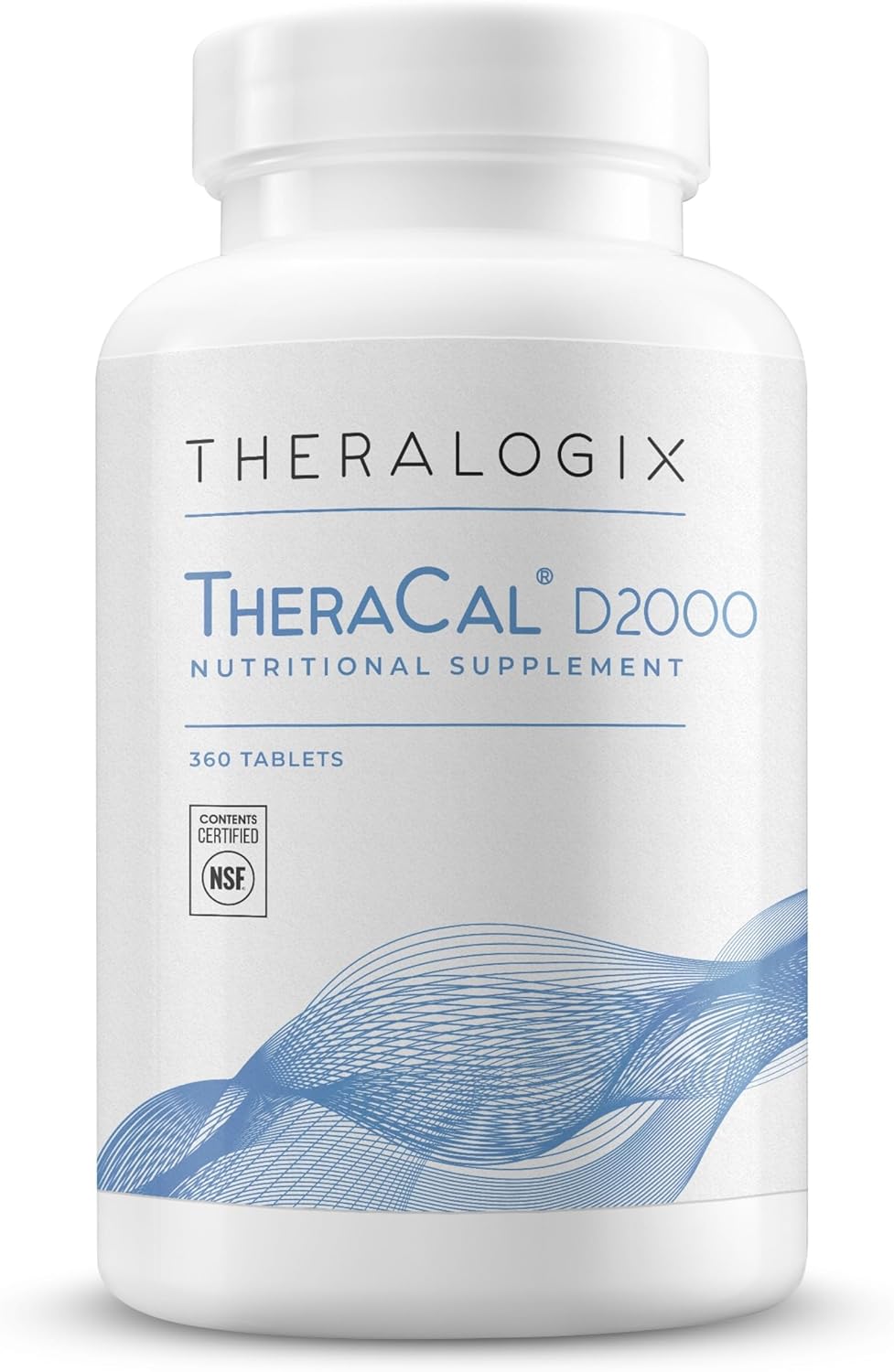 Theralogix TheraCal D2000 - Bone Health Support Supplement with Calcium, Magnesium, Vitamin D3, Vitamin K2 & Boron* - 90-Day Supply - NSF Certified - 360 Tablets