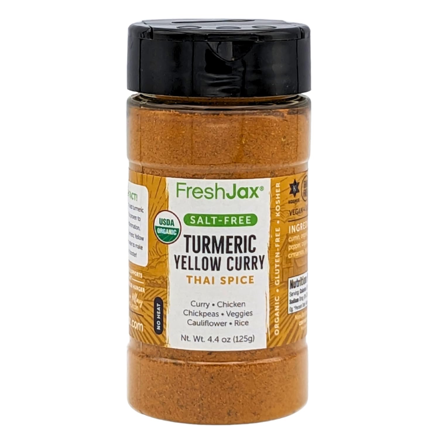 FreshJax Salt-Free Yellow Curry Powder (4.4 oz Bottle) Non GMO, Gluten Free, Keto, Paleo, No Preservatives Curry Powder | Handcrafted in Jacksonville