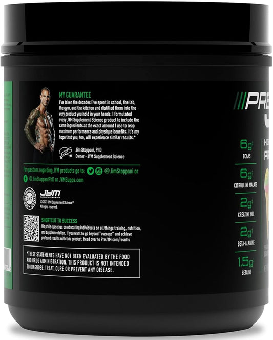 Jym Supplement Science Pre Jym Strawberry Kiwi Pre Workout Powder - Bcaas, Nootropics, Creatine Hci, Citrulline, Beta-Alanine, Betaine, Taurine, Huperzine 30 Servings