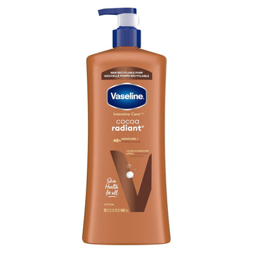 Vaseline Intensive Care Body Lotion Cocoa Radiant For Dry Skin Lotion Made With Ultra-Hydrating Lipids And Pure Cocoa Butter For A Long-Lasting, Radiant Glow 32 Oz
