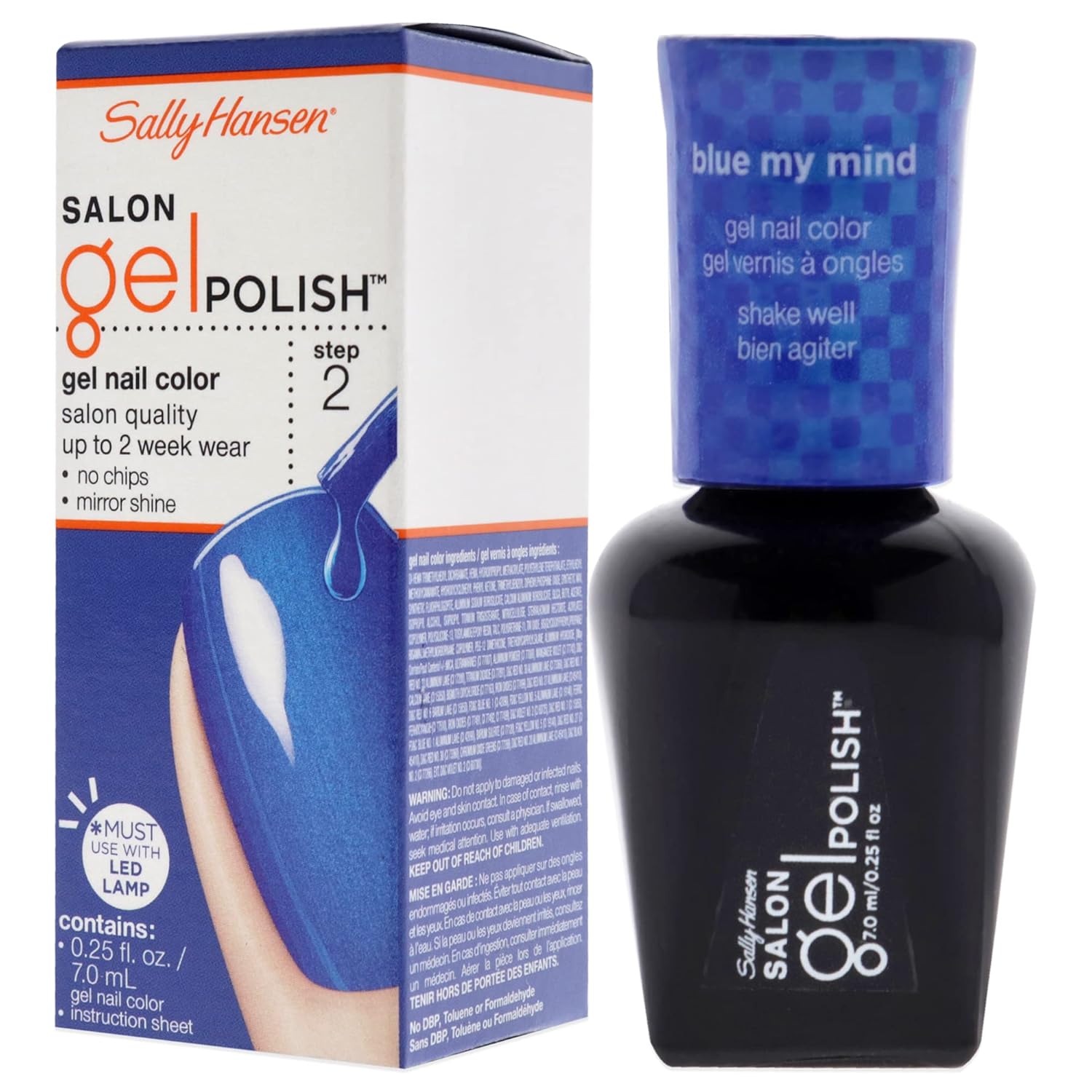 Sally Hansen Salon Pro Gel Nail Polish Lacquer, Blue My Mind, 0.24 Fl. Oz. : Beauty & Personal Care