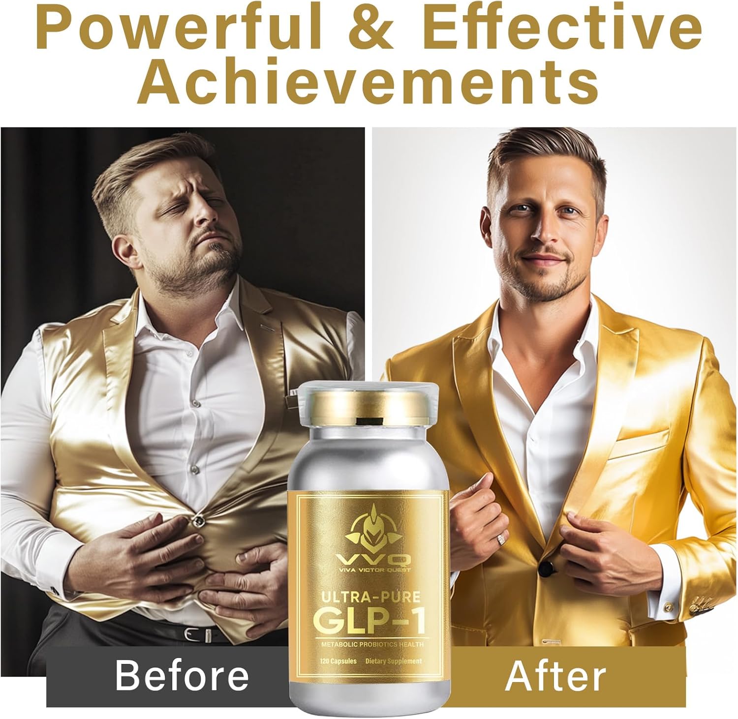 Vvq Glp-1 Supplement, Glp-Activate With Cfu Multi-Strain Probiotics + Prebiotics, Multi-Strain Probiotics For Glp-1 Production, Gut, Digestive, Immune & Overall Health, 120 Pcs