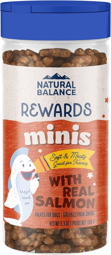 Natural Balance Limited Ingredient Mini-Rewards Salmon Grain-Free Dog Training Treats For Dogs | 5.3-Oz. Canister, Brown