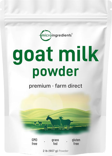 Goat Milk Powder, 2 Lb | Grass Fed Source, Australian Farm Derived, Unadulterated Formula, Easily Digested | Rich In Protein, Calcium, & Probiotics | Non-Gmo, Gluten Free, Pet Friendly