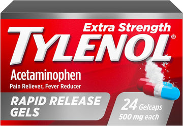 Tylenol Extra Strength Acetaminophen Rapid Release Gels for Pain & Fever Relief, 24 ct