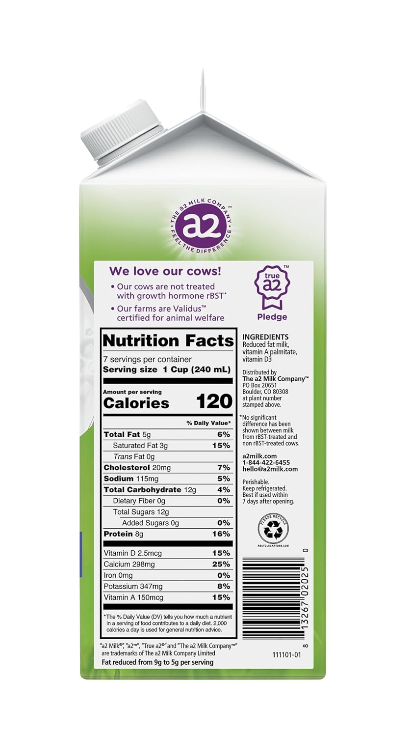 A2 Milk® Grass-Fed 2% Reduced Fat Milk, 59 Oz