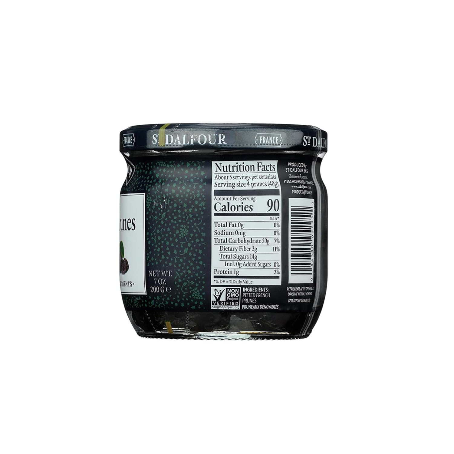 St. Dalfour Deluxe French Prunes - 7Oz - All Natural, No Preservatives Or Artificial Ingredients - Made In France - 100% From Fruit : Grocery & Gourmet Food