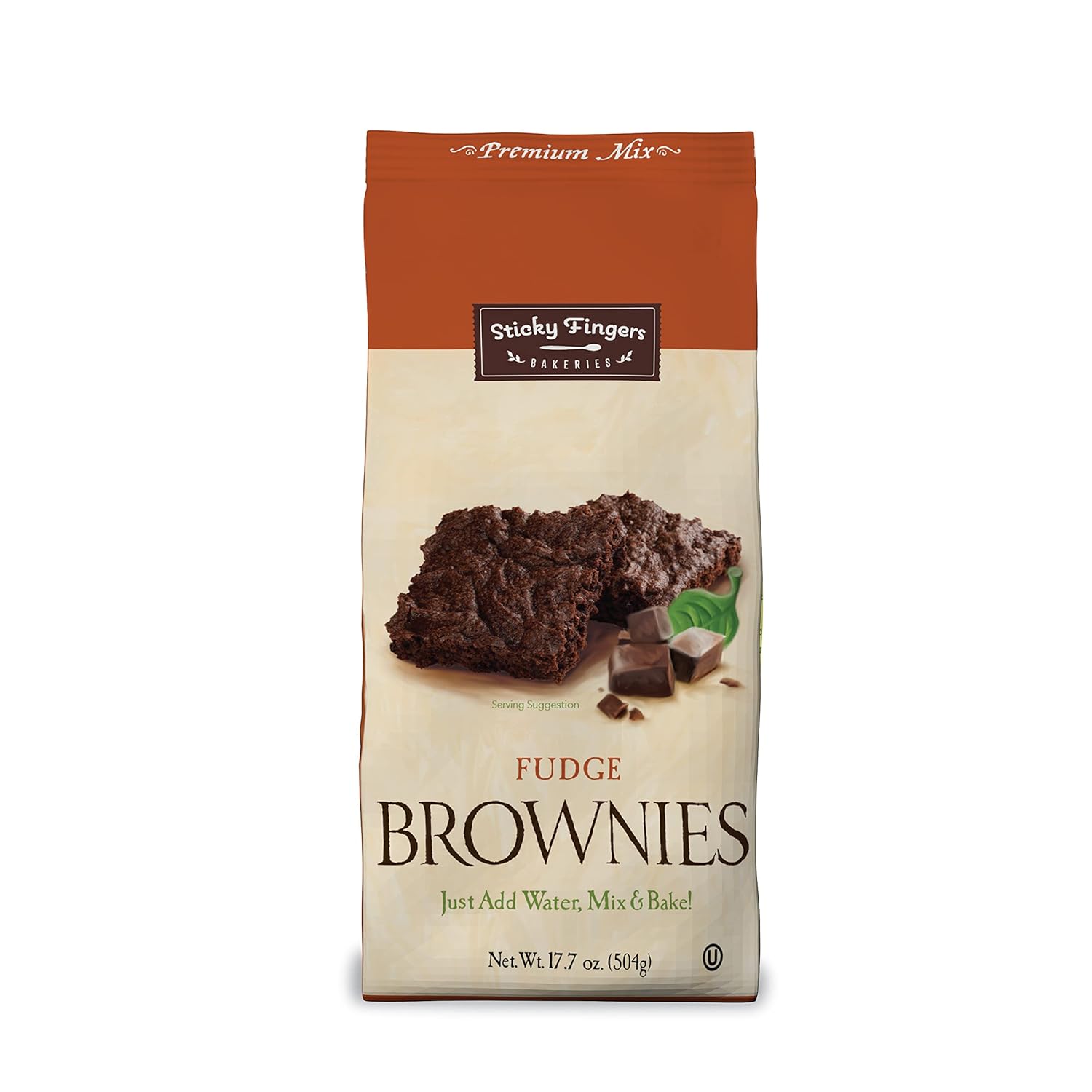 Fudge Brownie Mix by Sticky Fingers Bakeries – Baking Mix for Homemade Chocolate Fudge Brownies, Made with Semi Sweet Chocolate Chips, Makes 16 Brownies Per Pack