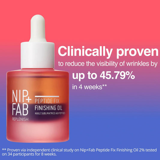 Nip+Fab Peptide Fix Finishing Oil 2%, 30 Ml, Perfect Finish For All Skincare Routines, For All Skin Types, Support The Skin Barrier For A Smoother, Firmer-Looking Complexion, Packaging May Vary