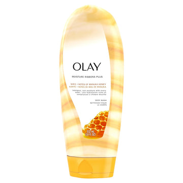 Olay Moisture Ribbons Plus Body Wash For Women, Shea + Manuka Honey Scent, 18 Fl Oz