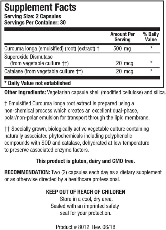 Biotics Research Curcumrx All Natural Turmeric Complex. Over 200 Beneficial Turmeric Root Nutrients. Antioxidants, Supports Physiological Pathways, 60 Caps