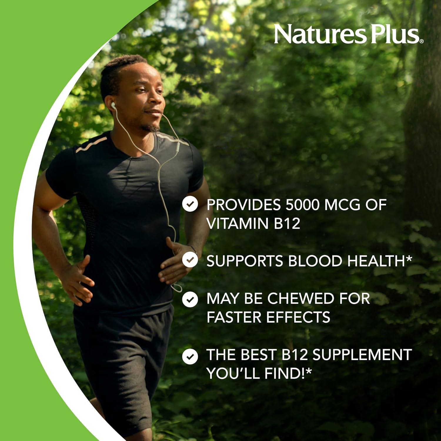 Natures Plus Shot-O-B12 5000 Mcg - 30 Sustained Release Tablets, Pack Of 2 - Supports Energy Production & Mood - Vegetarian, Gluten Free - 60 Total Servings