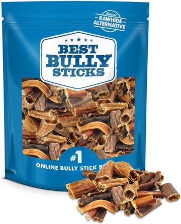 Best Bully Sticks Gullet Jerky Bites, 1.5Lb Bag - Natural Rawhide-Free Bully Bites For Dogs Beef Gullet Mix - Crunchy Dog Chews, Dog Training Treats