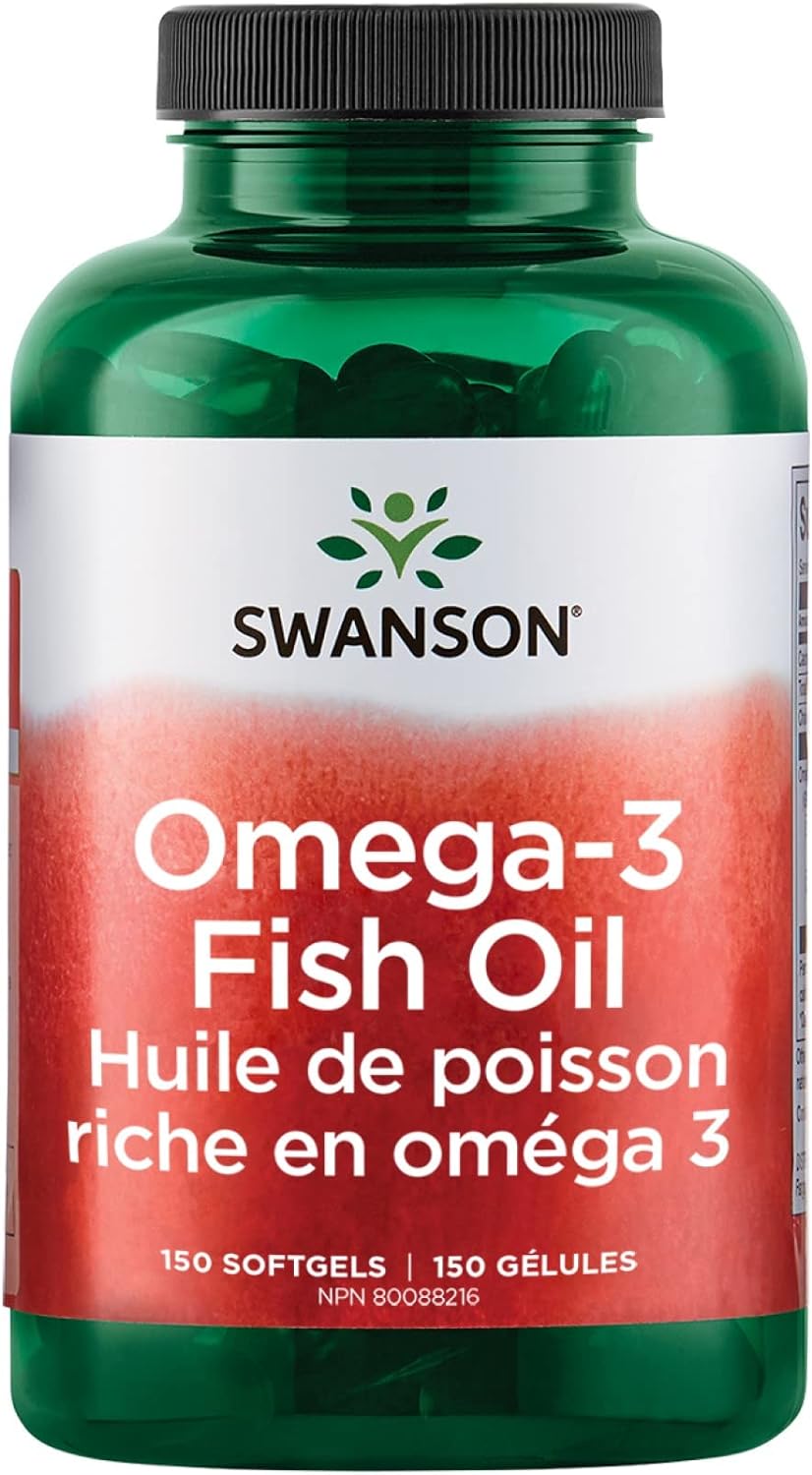 Swanson Omega 3 Fish Oil Supplement Heart Brain and Joint Support GMO-