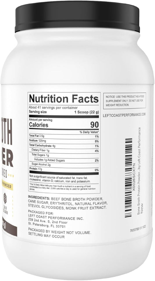 16Oz Organic Bone Broth Protein Powder From Grass Fed Beef - Usda Certified Organic, Single Ingredient, Rich In Collagen, Glucosamine, No Additives, Perfect For Carnivore, Paleo, And Keto Diets