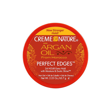 Argan Oil Hair Gel, Perfect Edges By Creme Of Nature, 24 Hour Hold With Moisture And Exotic Shine, 2.25 Ounce (Pack Of 6)