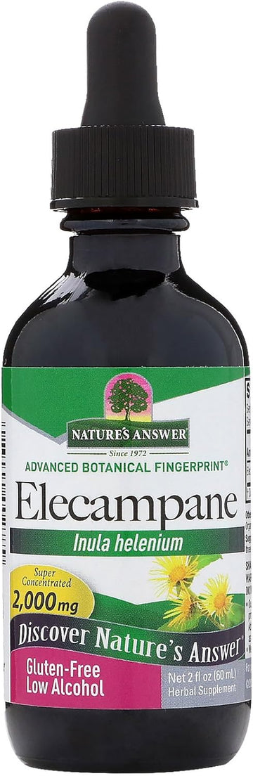 Nature'S Answer Elecampane Root 2 Oz. Low Organic Alcohol 2000Mg - Herbal Supplement - Non Gmo & Kosher - Low Alcohol Gluten Free 100% Vegan - 2 Fl Oz