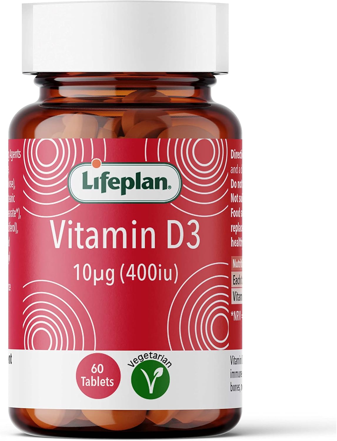 Lifeplan Vitamin D3 400 Iu X 60 Tablets. Helps Normal Bone & Muscle Function