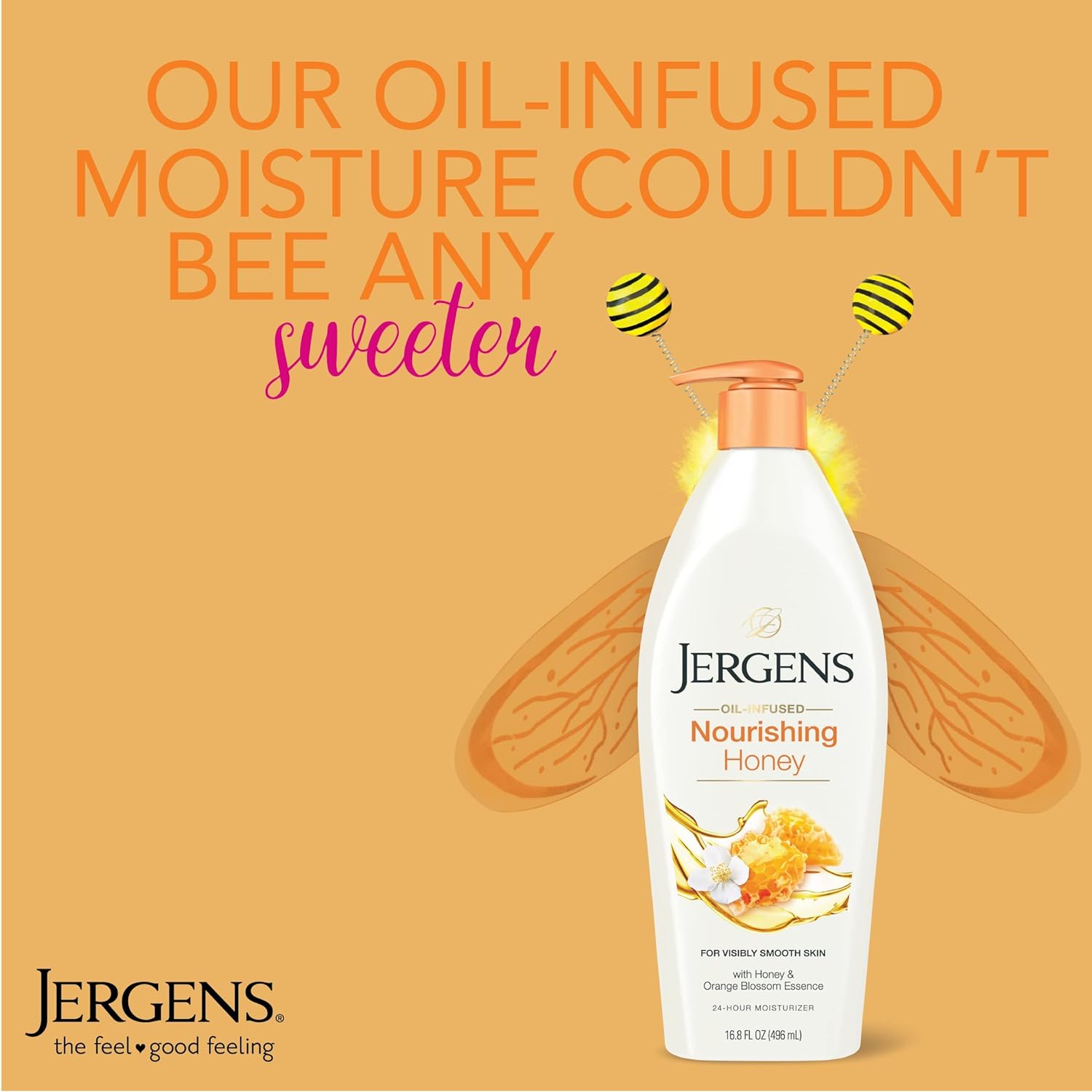Jergens Nourishing Honey Dry Skin Moisturizer, with Illuminating Hydralucence Blend, Skin Nourishing Formula, Dermatologist Tested,16.8 Fl Oz (Pack of 4) (Packaging May Vary) : Beauty & Personal Care