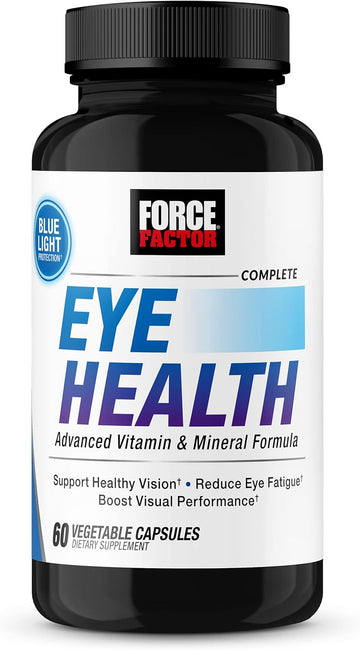 FORCE FACTOR Complete Eye Health, Clinical Strength Eye Vitamins with Lutein & Zeaxanthin to Support Vision, Eye Function, and Blue-Light Protection, Eye Health Supplements for Adults, 60 Capsules
