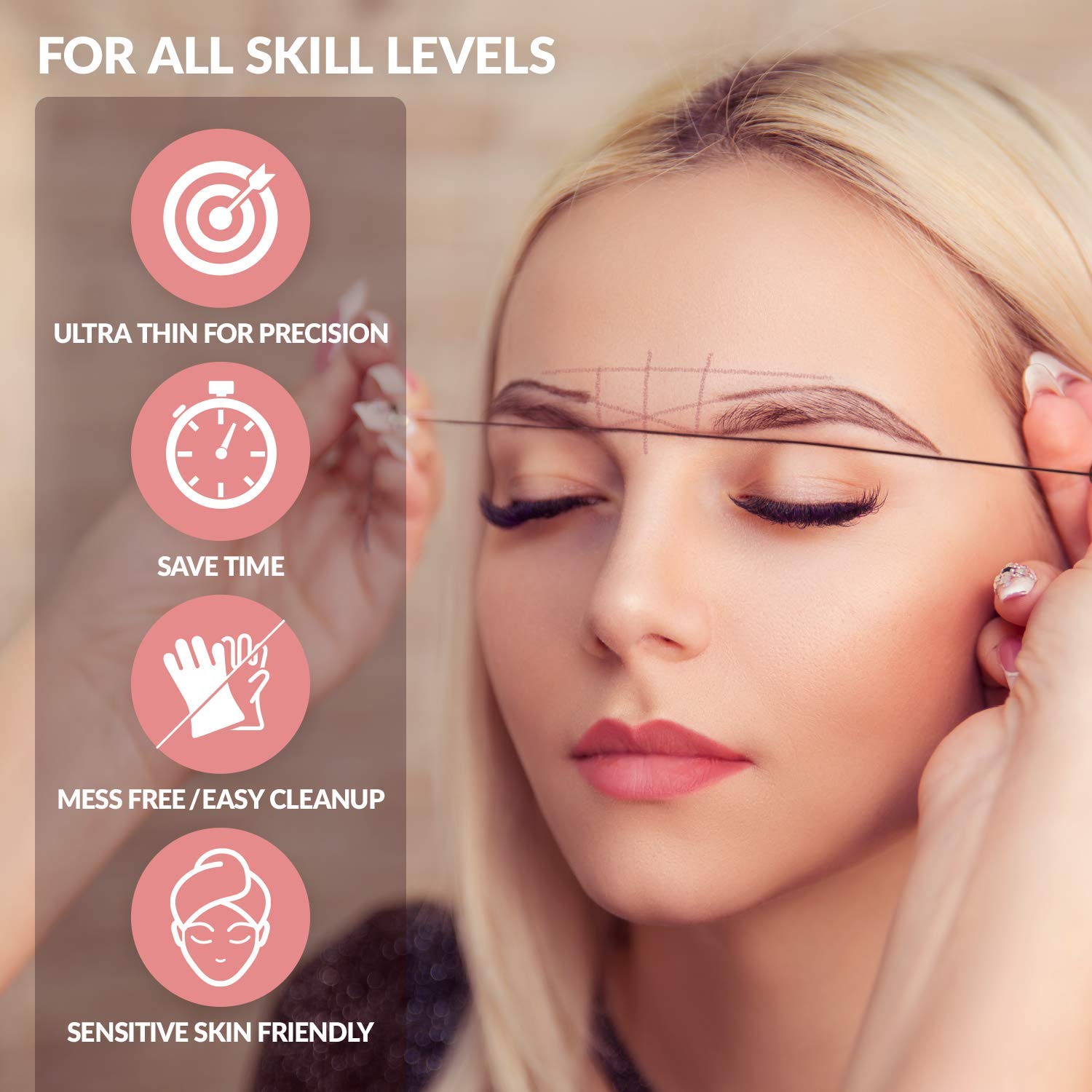 Microblading Supplies Pre-Inked Eyebrow Mapping String – 30 Meters - Ultra-Thin, Mess-Free Thread, Create A Crisp, Spot-On Brow Map Every Time – Hypoallergenic, Cosmetic Grade For Permanent Makeup