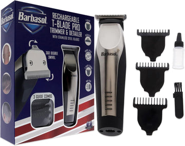 Barbasol Xtreme Digital Lifestyle Accessories T Blade Pro Trimmer Detailer Rechargeable Swivel Head Black Body Rubber Oil Nickel